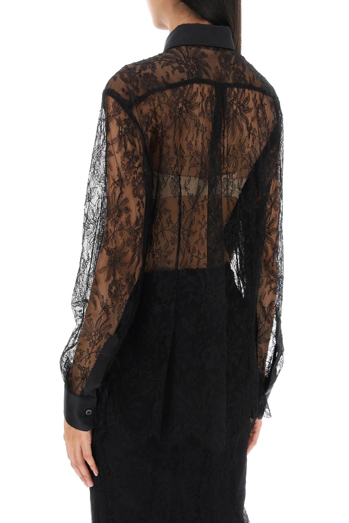 Dolce & Gabbana Chantilly Lace Shirt   Black