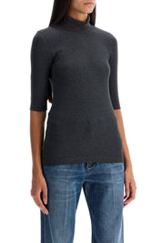 Brunello Cucinelli T Shirt With Precious Ribbed   Grey