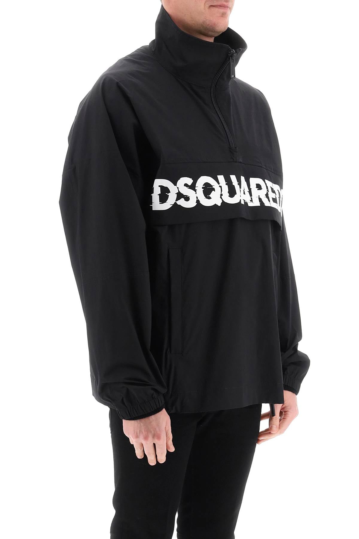 Dsquared2 Anorak With Logo Print   Black