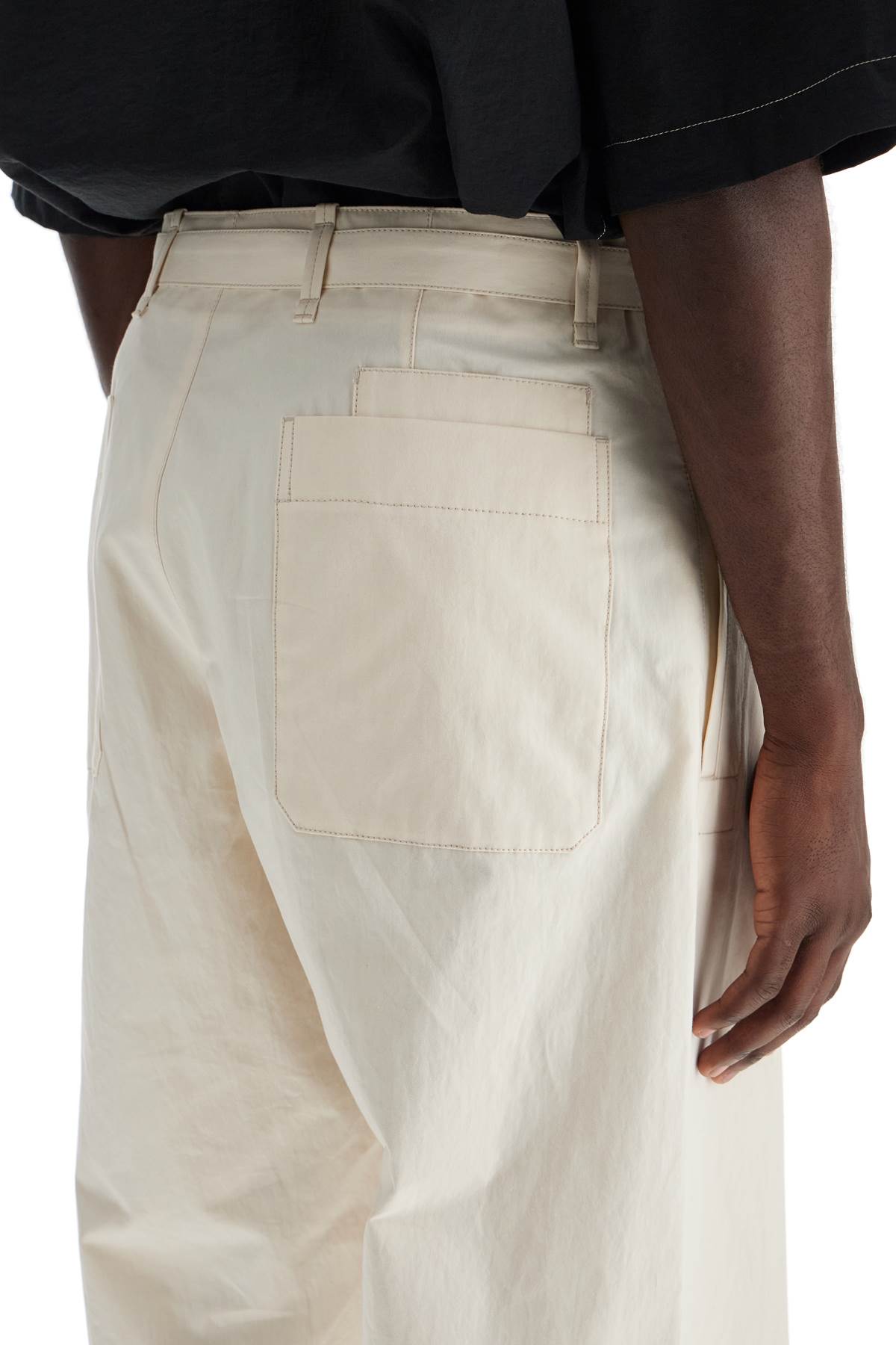 Lemaire Straight Cut Pants With Belt   White