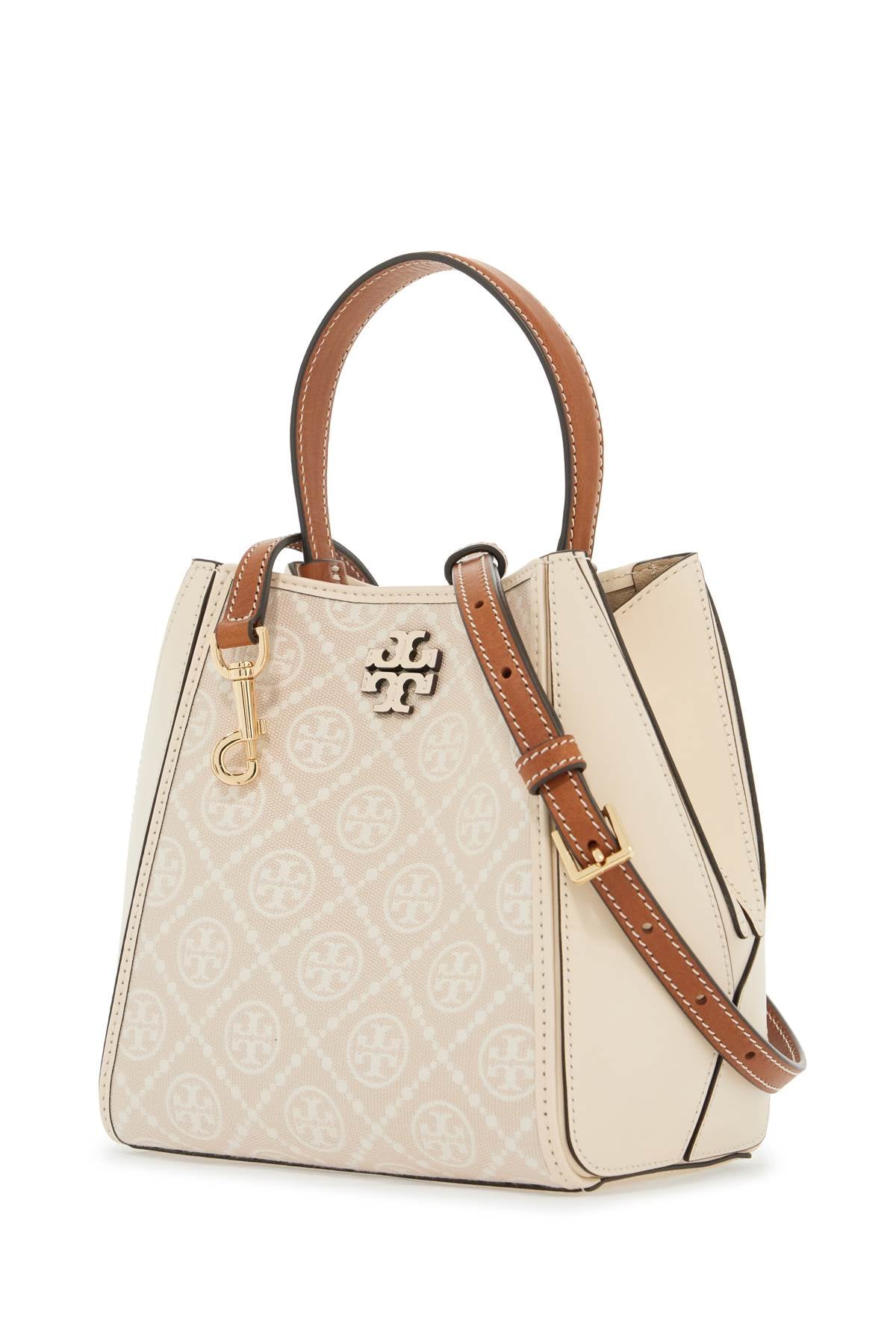 Tory Burch Mcgraw T Monogram Bucket Bag   Neutral