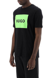 Hugo Dulive T Shirt With Logo Box   Black