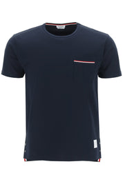 Thom Browne T Shirt With Chest Pocket   Blue