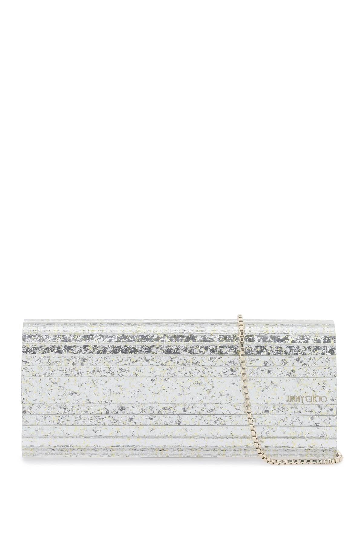 Jimmy Choo Sweetie Glittered Clutch   Silver