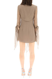 Blumarine Chiffon Mini Dress   Brown