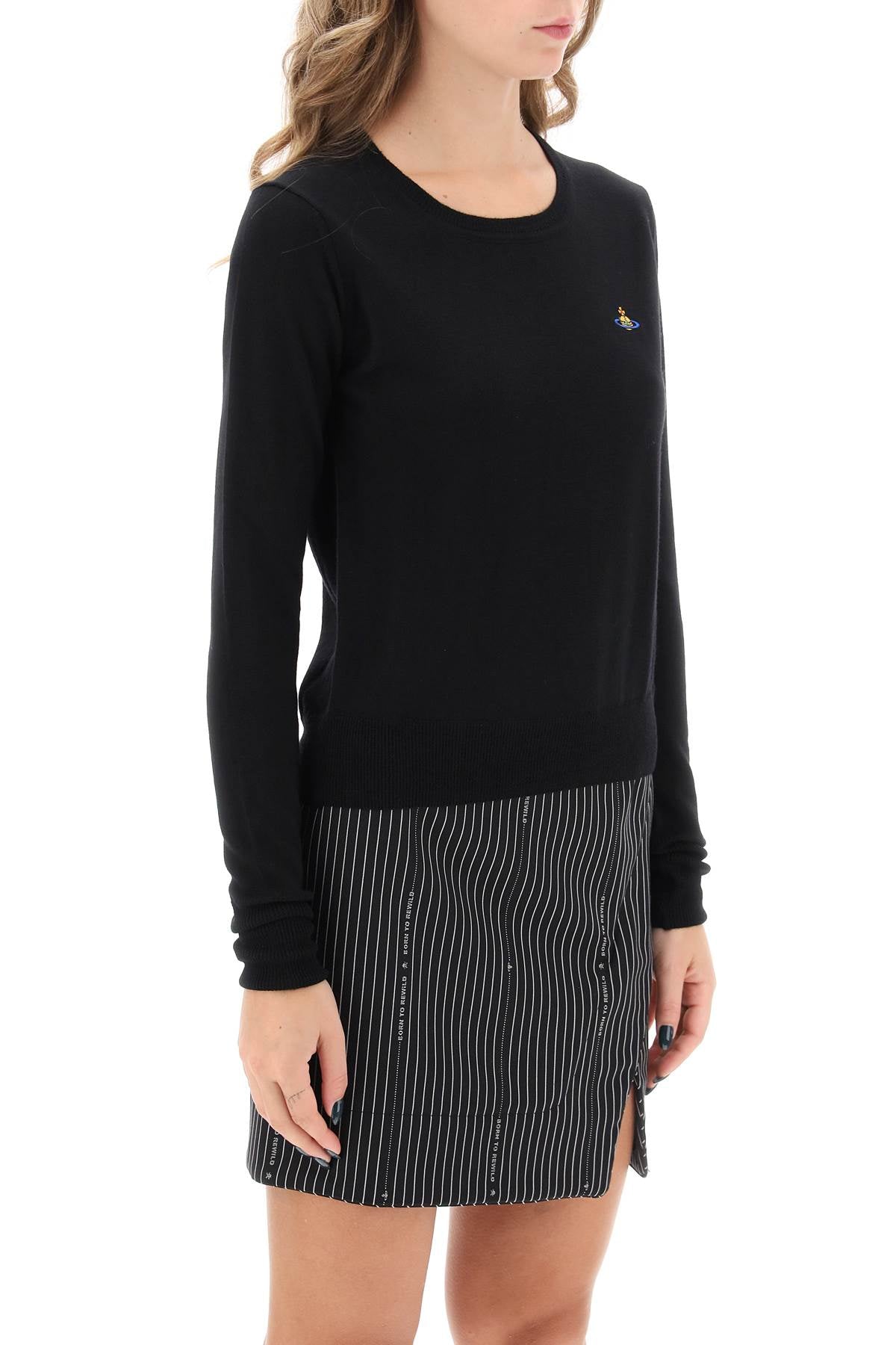 Vivienne Westwood Bea Cardigan With Logo Embroidery   Black