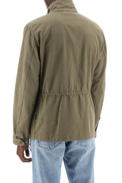 Woolrich "field Jacket In Cotton And Linen Blendreplace With Double Quote   Green