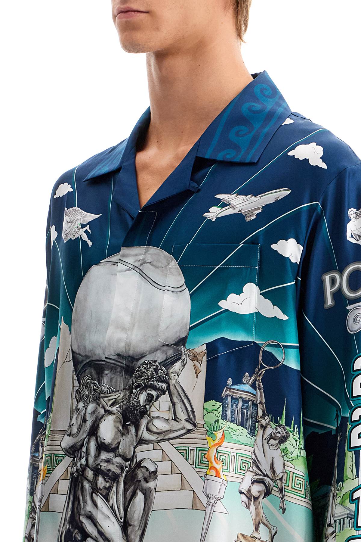 Casablanca Silk Shirt From Le Temple Du Sport.   Blue