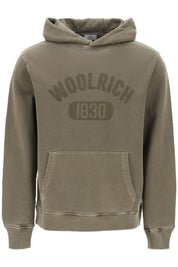 Woolrich Vintage Look Hoodie With Logo Print And   Khaki