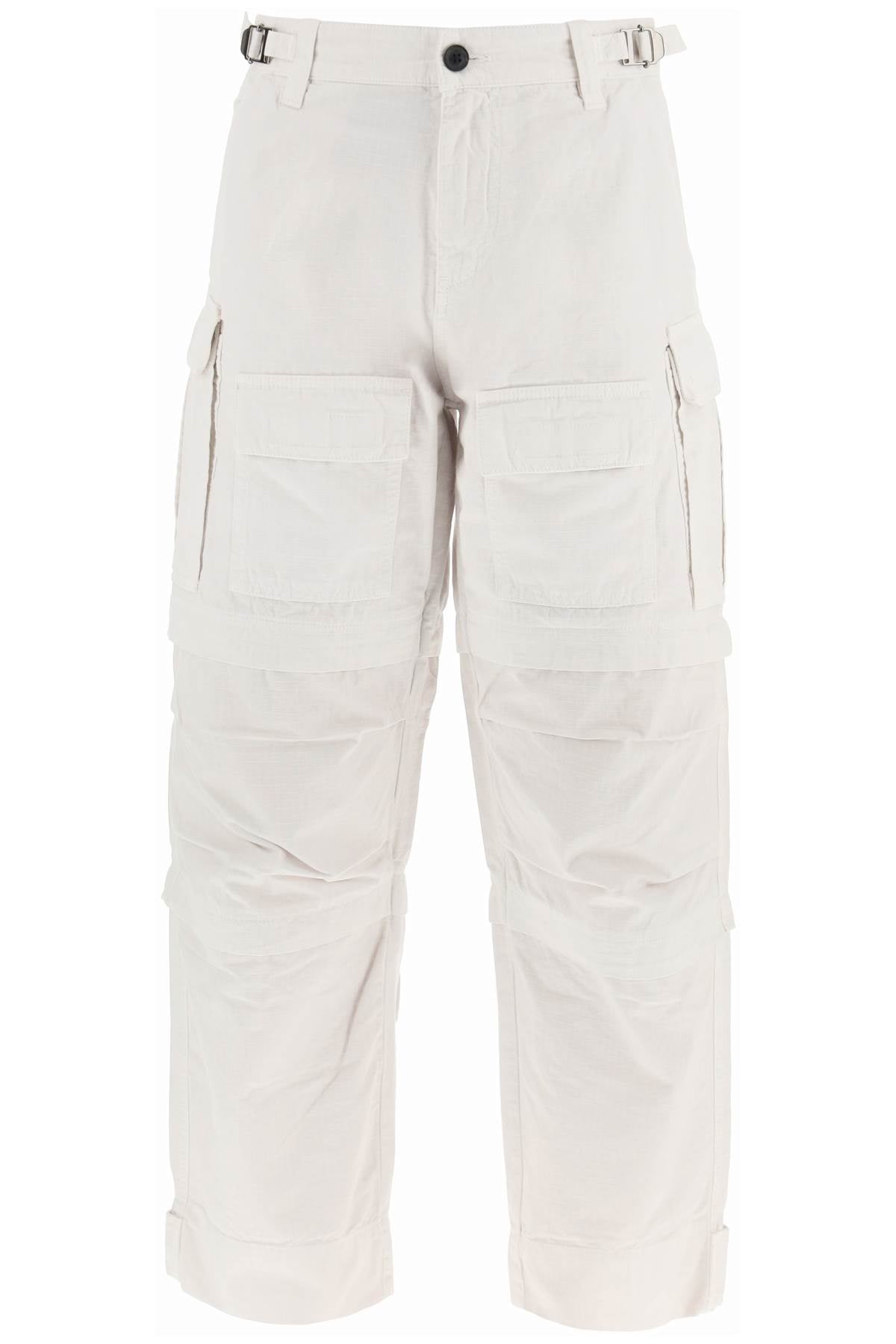 Darkpark 'Julia' Ripstop Cotton Cargo Pants   White