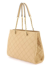 Tory Burch Fleming Tote Bag   Beige