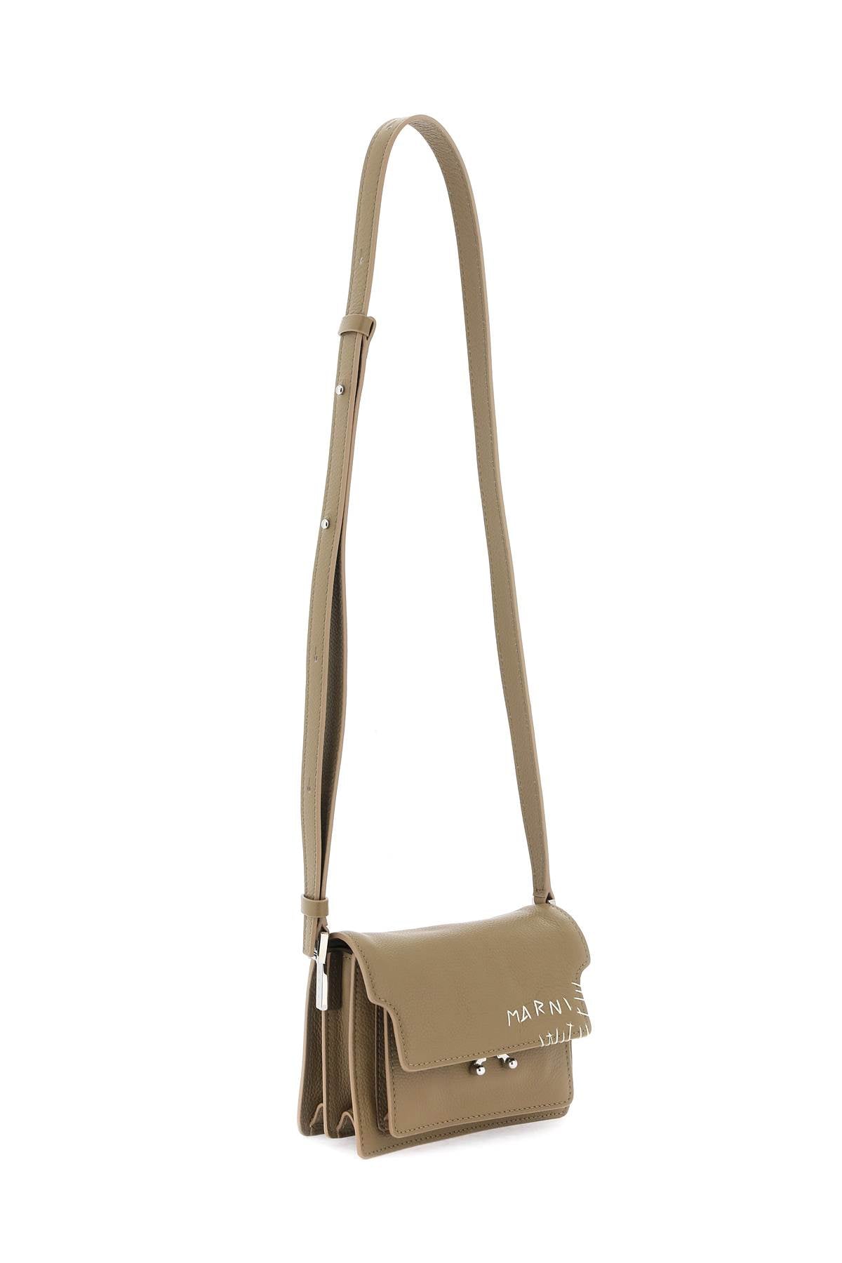 Marni Mini Soft Trunk Shoulder Bag   Beige