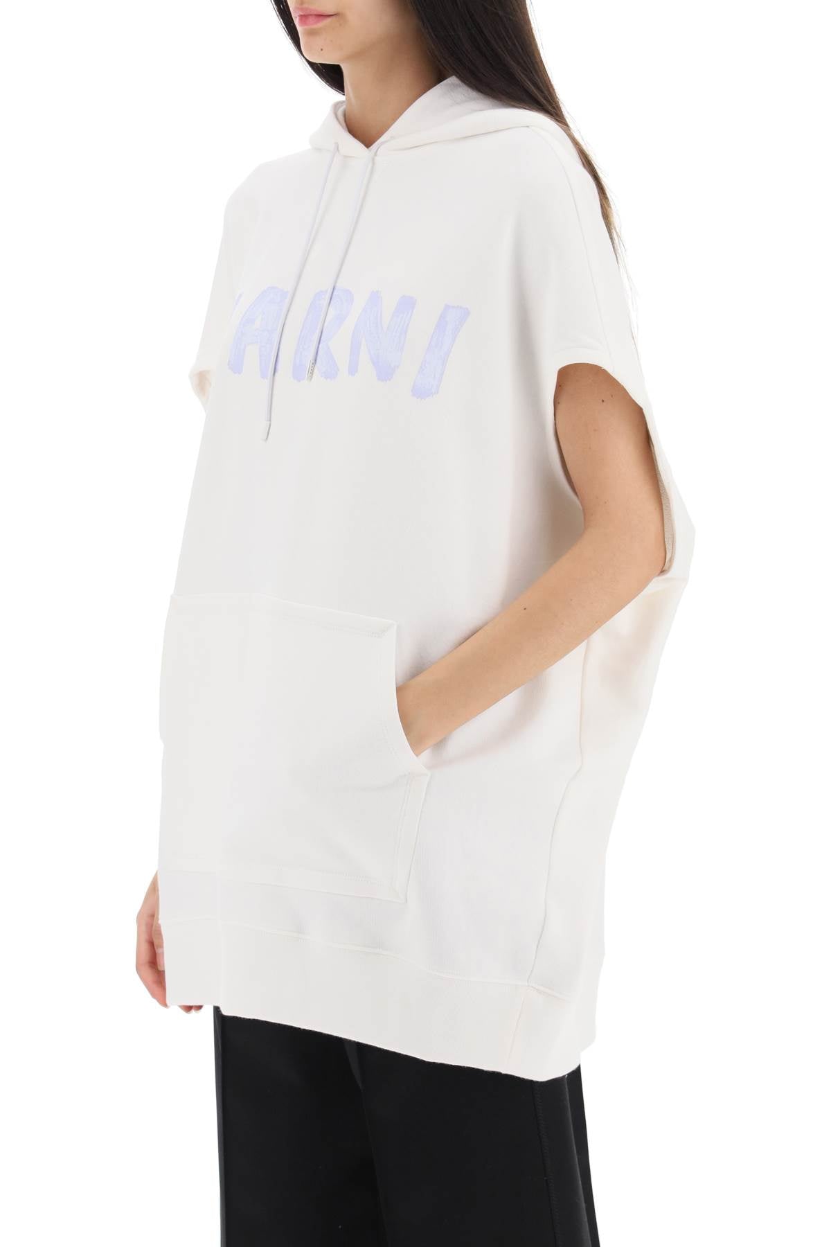 Marni Sleeveless Sweatshirt With Logo Print   White