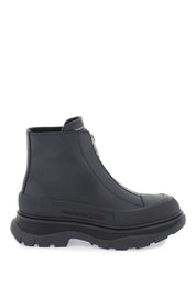 Alexander Mcqueen Zip Tread Slick Ankle Boots   Black