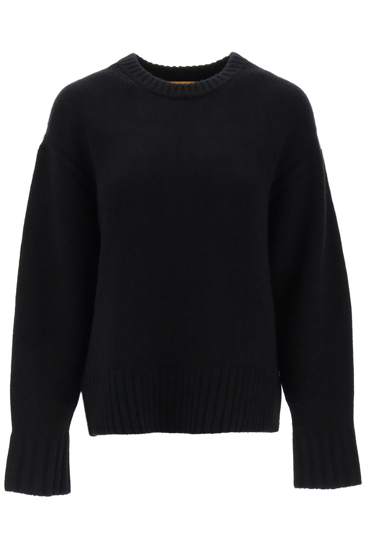 Guest In Residence Crew Neck Sweater In Cashmere   Black