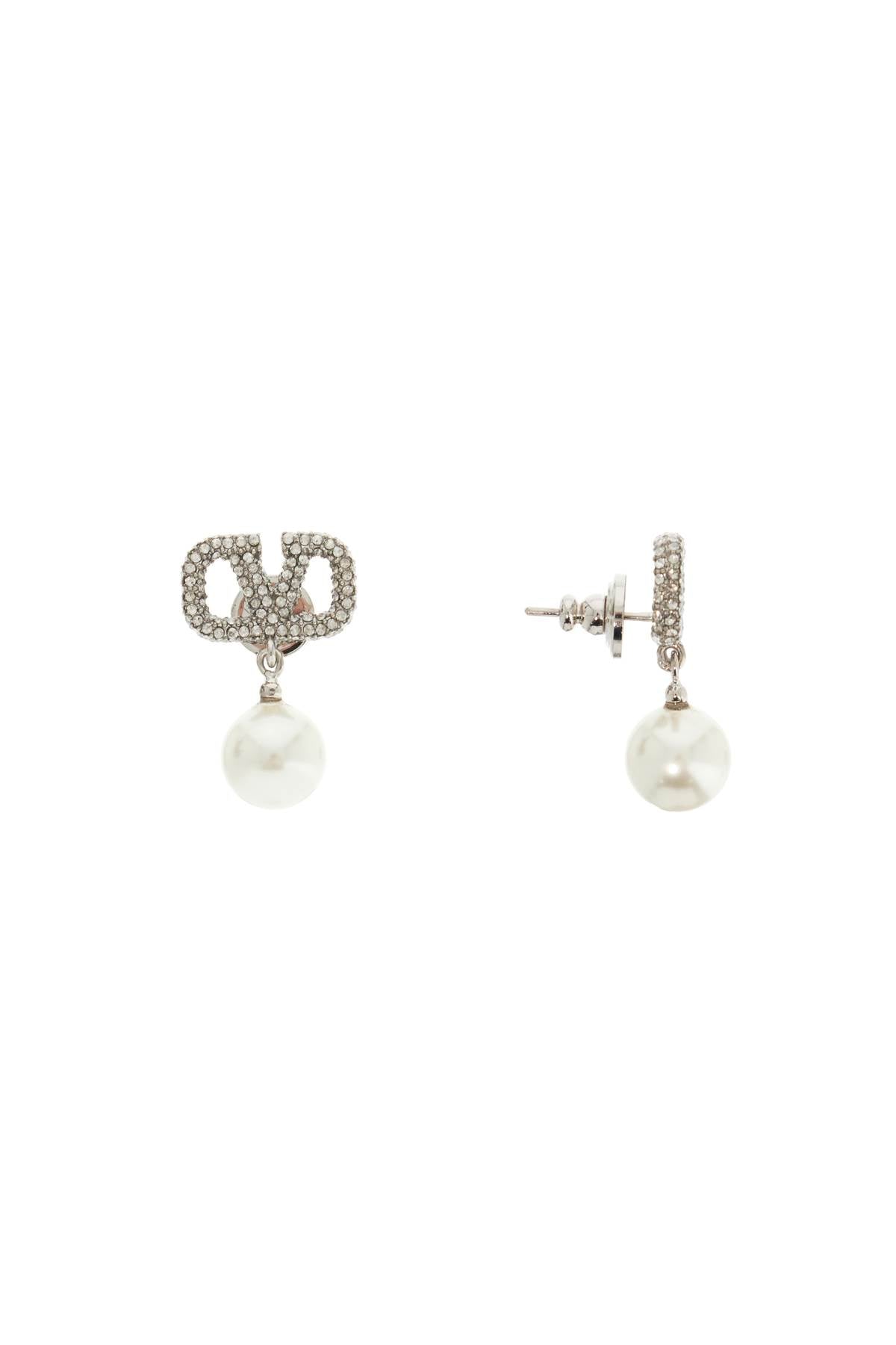 Valentino Garavani Vlogo Signature Earrings With Swarovski®   Silver