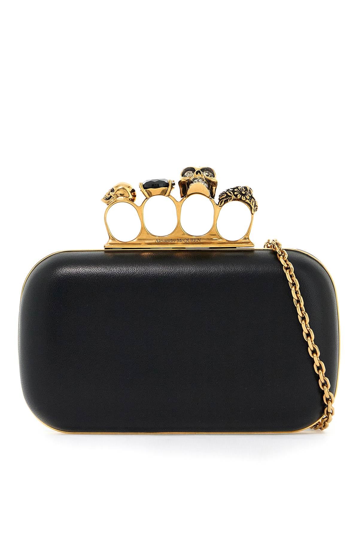 Alexander Mcqueen Chain Clutch With Knuckle   Black