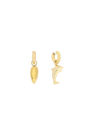 Timeless Pearly Earrings With Charms   Gold