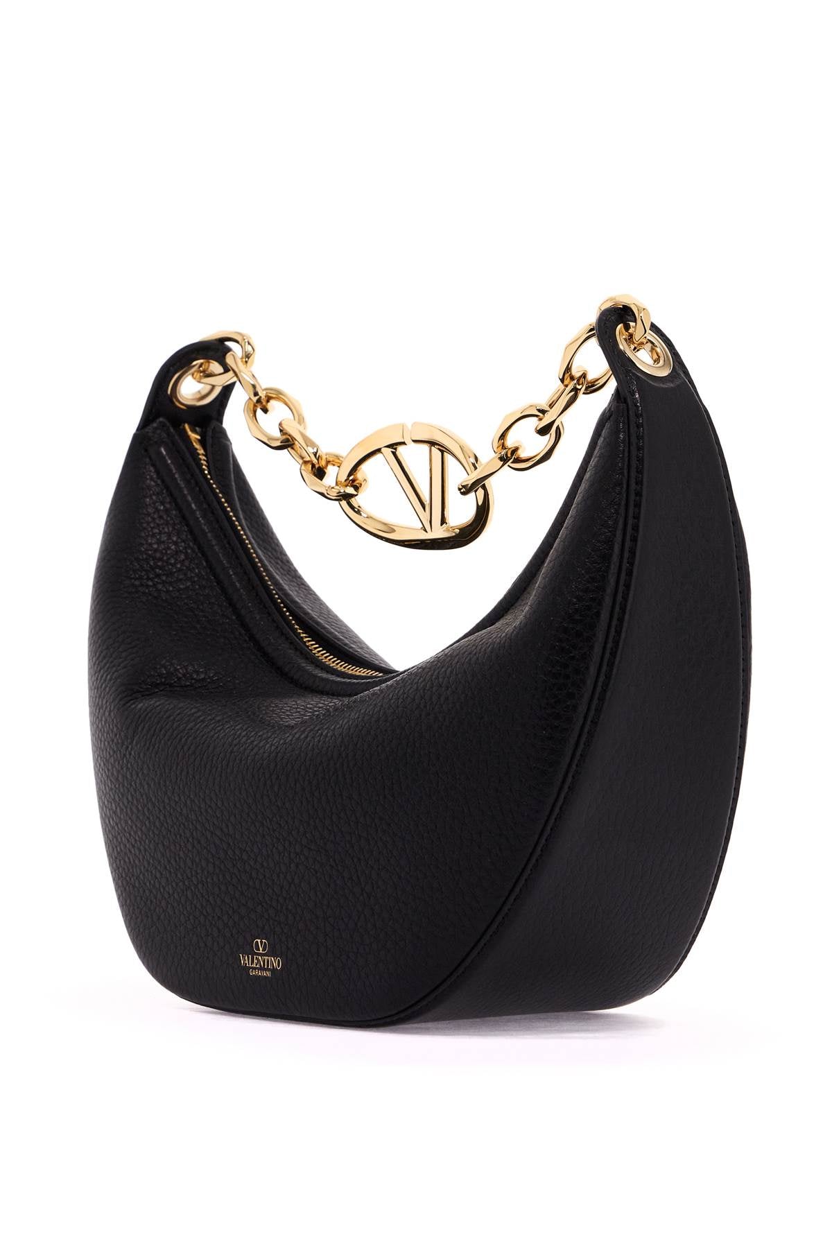 Valentino Garavani Small Vlogo Moon Hobo Bag   Black