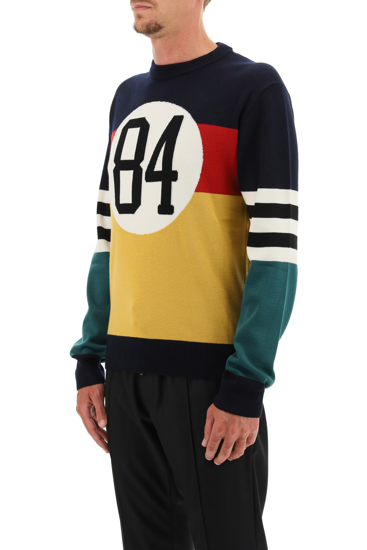 Dolce & Gabbana Color Block Wool Sweater   Blue