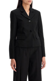 Ganni Short Lightweight Twill Blazer   Black