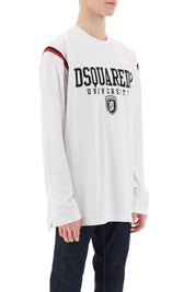 Dsquared2 Long Sleeved Varsity T Shirt   White