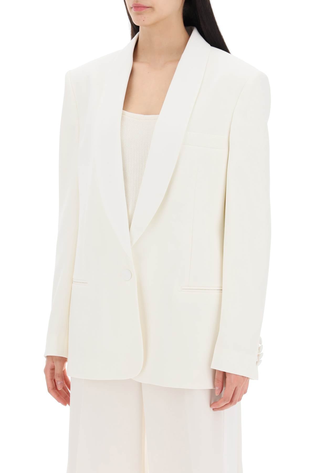 Stella Mc Cartney Single Breasted Tailored Blazer With Sh   White