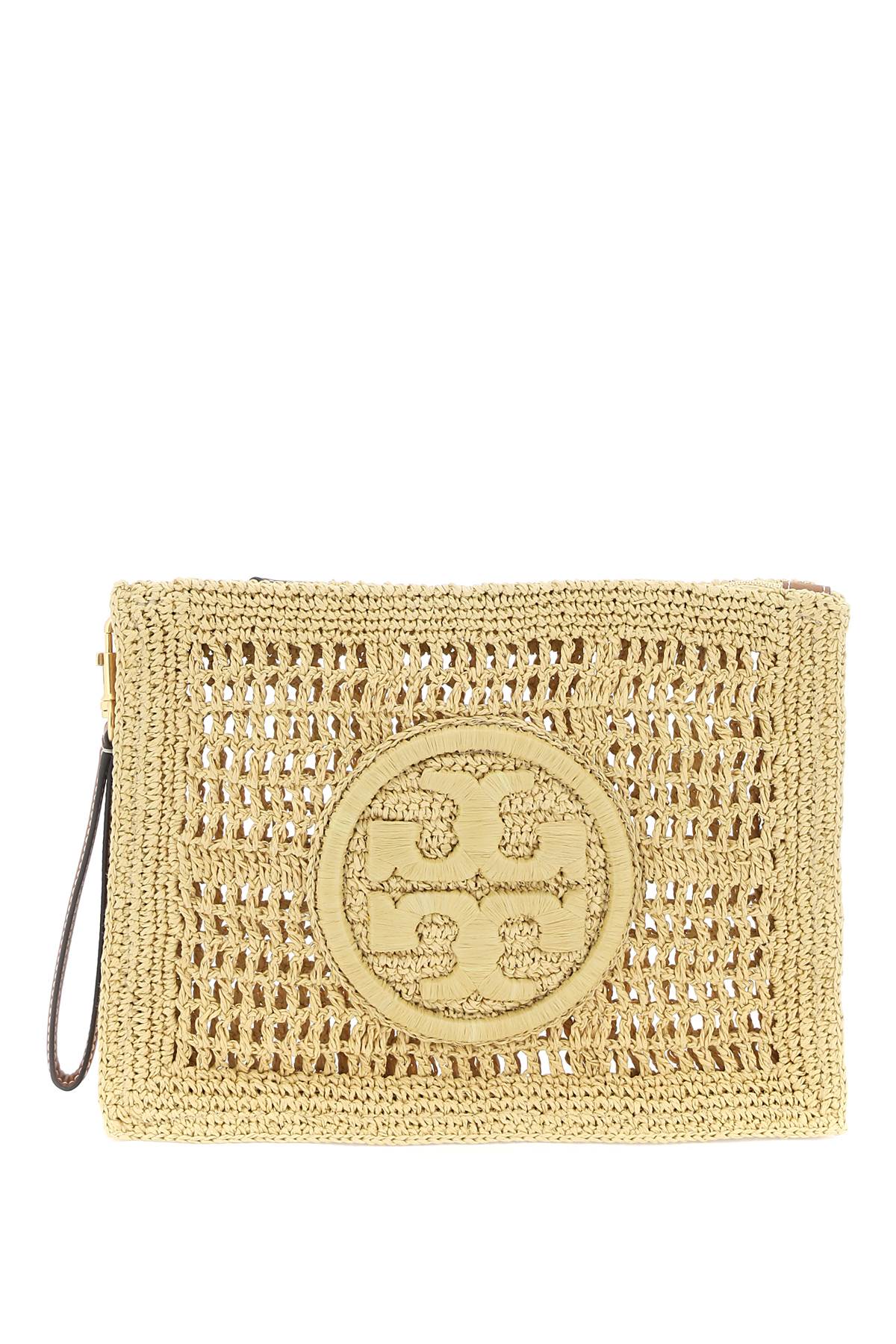 Tory Burch Ella Raffia Pouch   Neutral