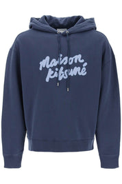 Maison Kitsune Hooded Sweatshirt With Embroidered Logo   Blue