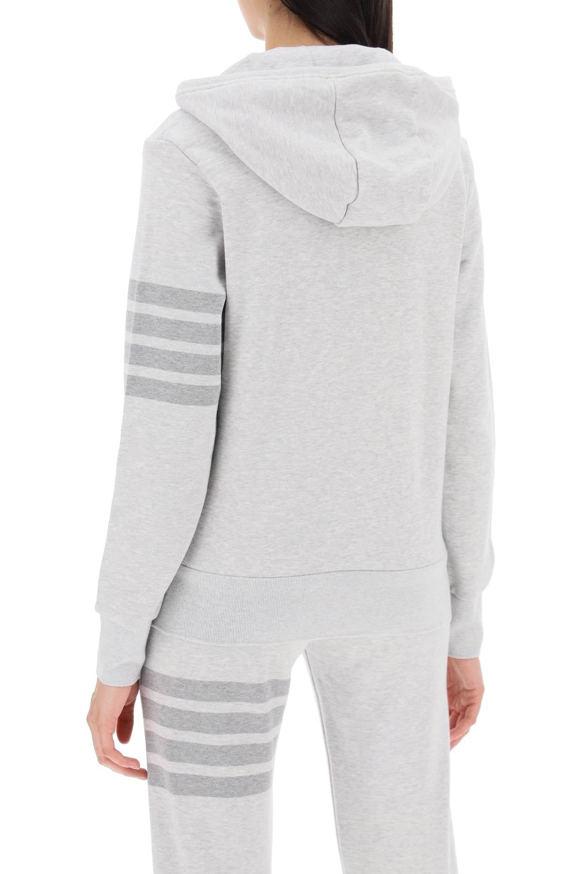 Thom Browne 4 Bar Hoodie With Zipper And   Grey