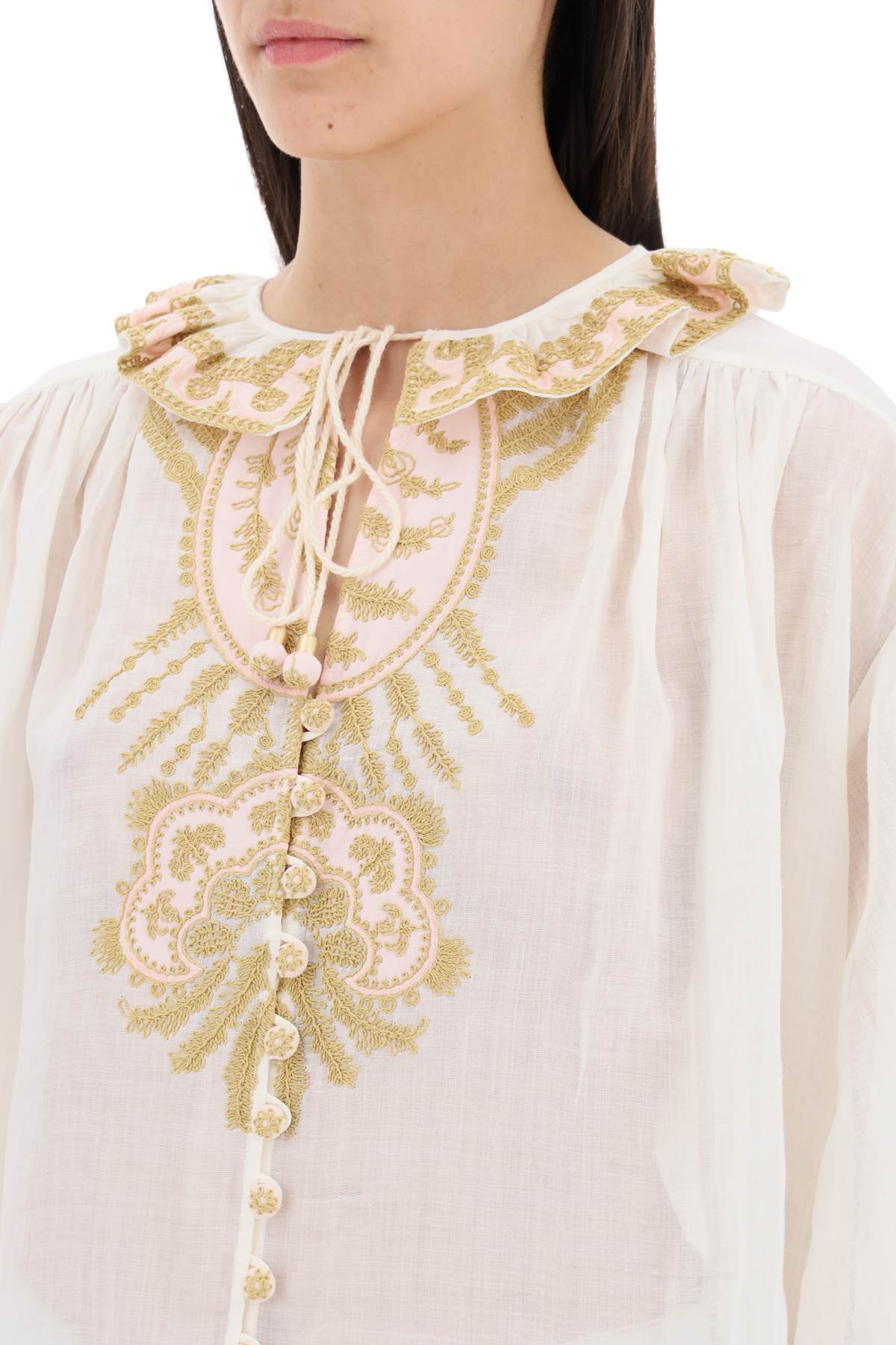 Zimmermann Replace With Double Quoteramie Blouse Made   White