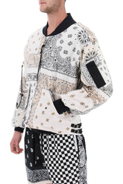 Children Of The Discordance Bomber Jacket With Bandana Motif   White