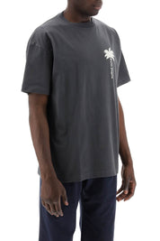 Palm Angels Tree Round Neck T Shirt   Grey