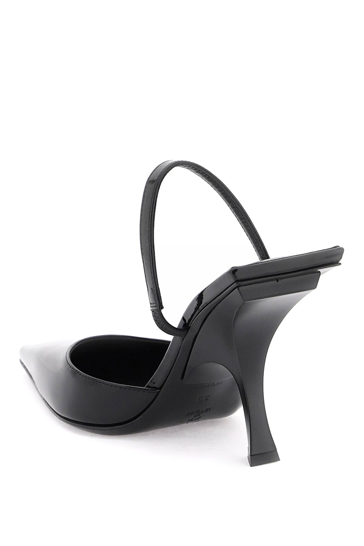 The Attico Faux Leather Slingback Pumps   Black