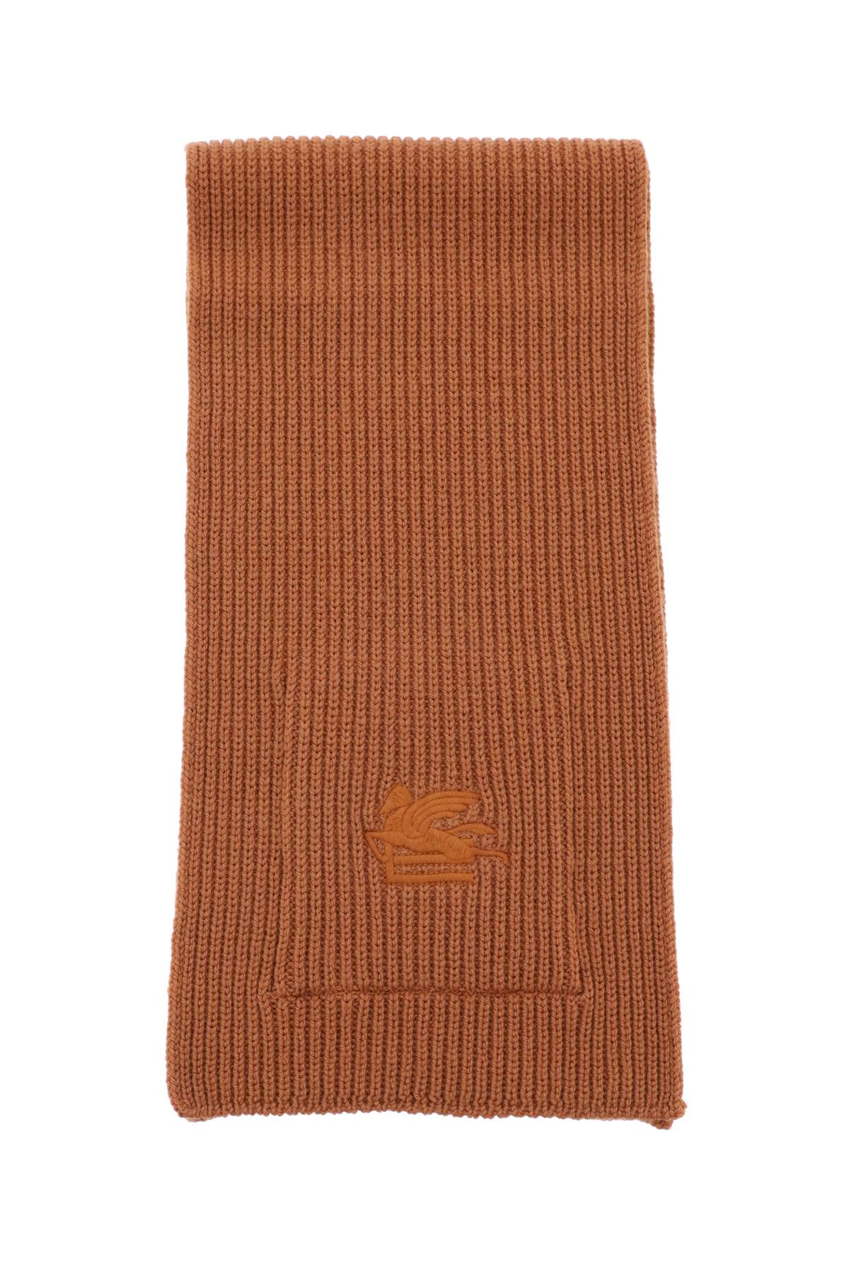 Etro Ribbed Wool Scarf   Brown