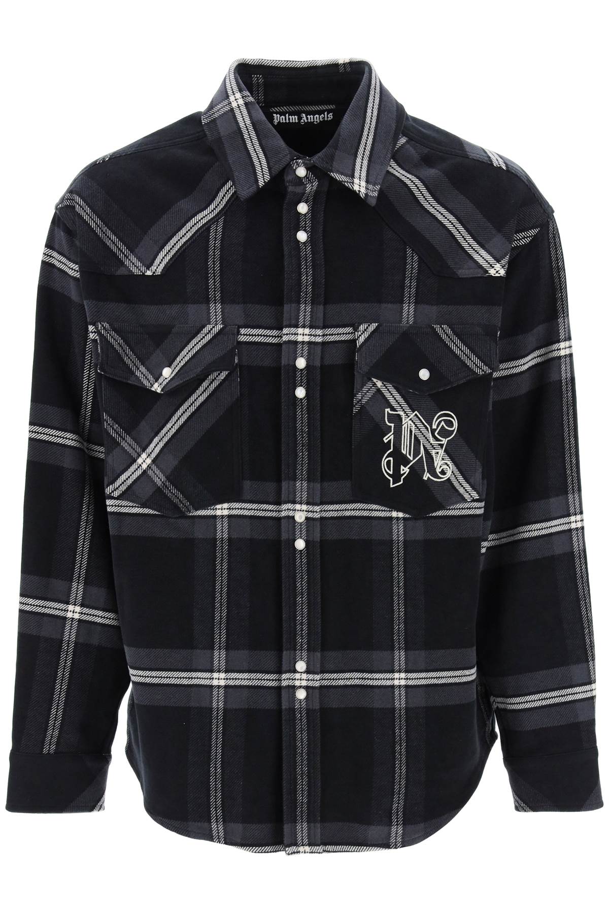 Palm Angels Check Flannel Overshirt   Grey