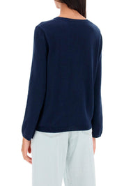 A.P.C. 'Albane' Crew Neck Cotton Sweater   Blue