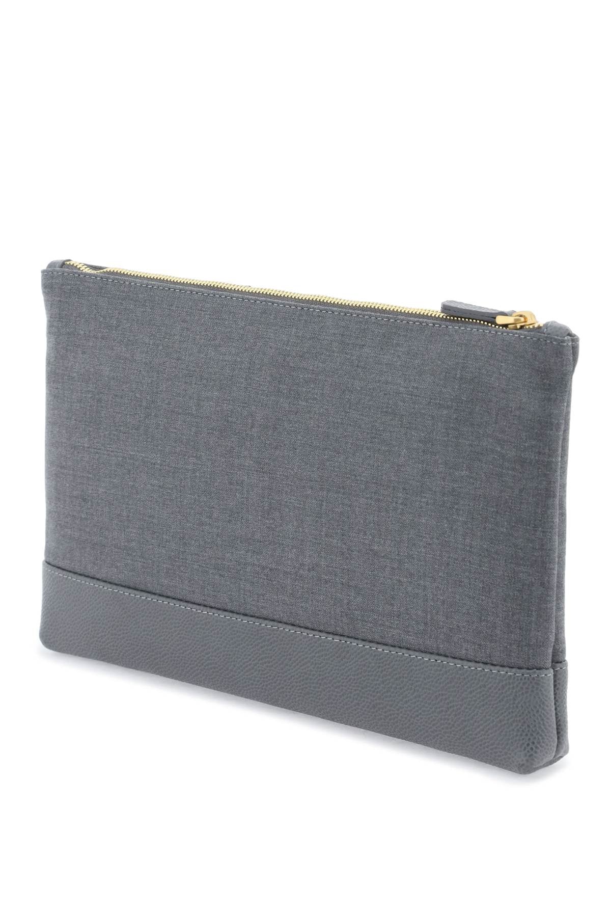 Thom Browne Wool 4 Bar Pouch   Grey