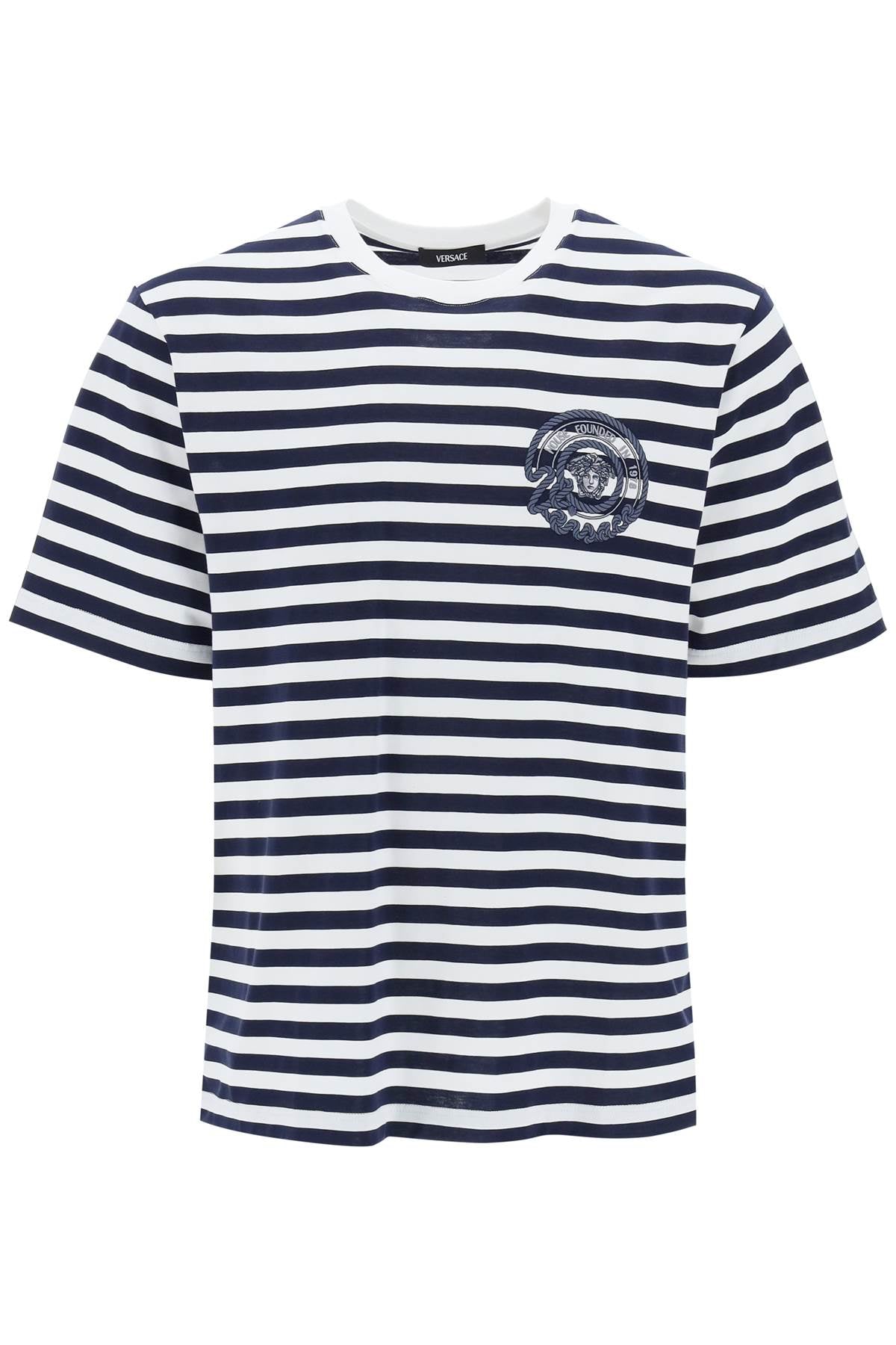 Versace Nautical Stripe T Shirt   White