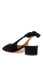 Aquazzura "35 Suede Very Bow Tie Décolleté   Black