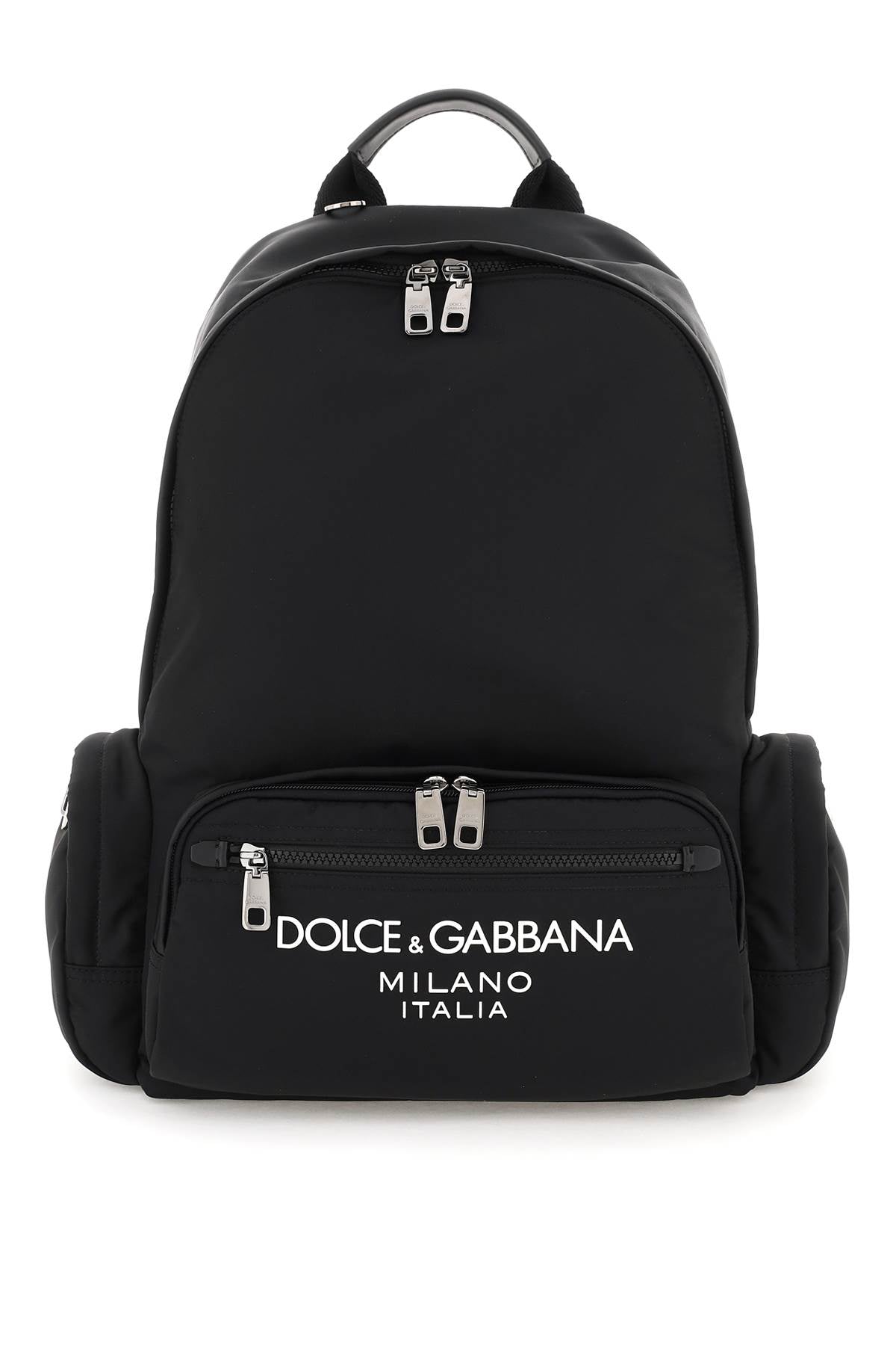 Dolce & Gabbana Nylon Backpack With Logo   Black