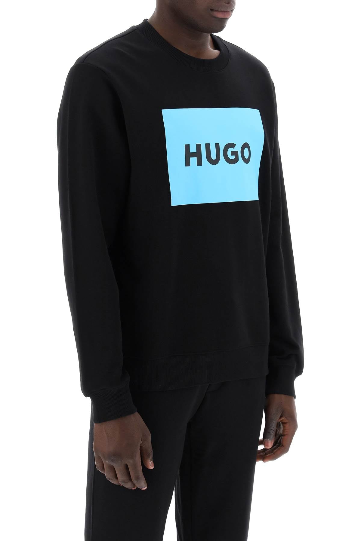 Hugo Duragol Logo Box Sweatshirt   Black