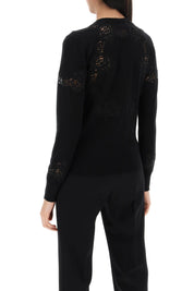 Dolce & Gabbana Lace Insert Cardigan With Eight   Black