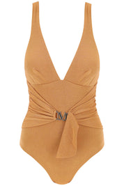 Max Mara Beachwear Replace With Double Quotefull Jersey And Lurex Jumpsuit   Orange