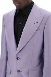 Tom Ford Atticus Wool And Silk Blend Blazer   Purple