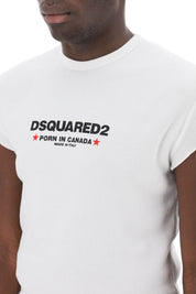 Dsquared2 Choke Fit Ribbed T Shirt   White