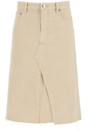 Tory Burch Denim Trapeze Skirt With   Beige