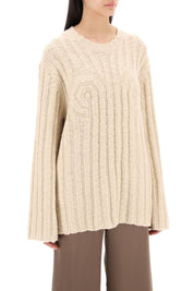 By Malene Birger Replace With Double Quotecirra Ribbed Knit Pul   Beige