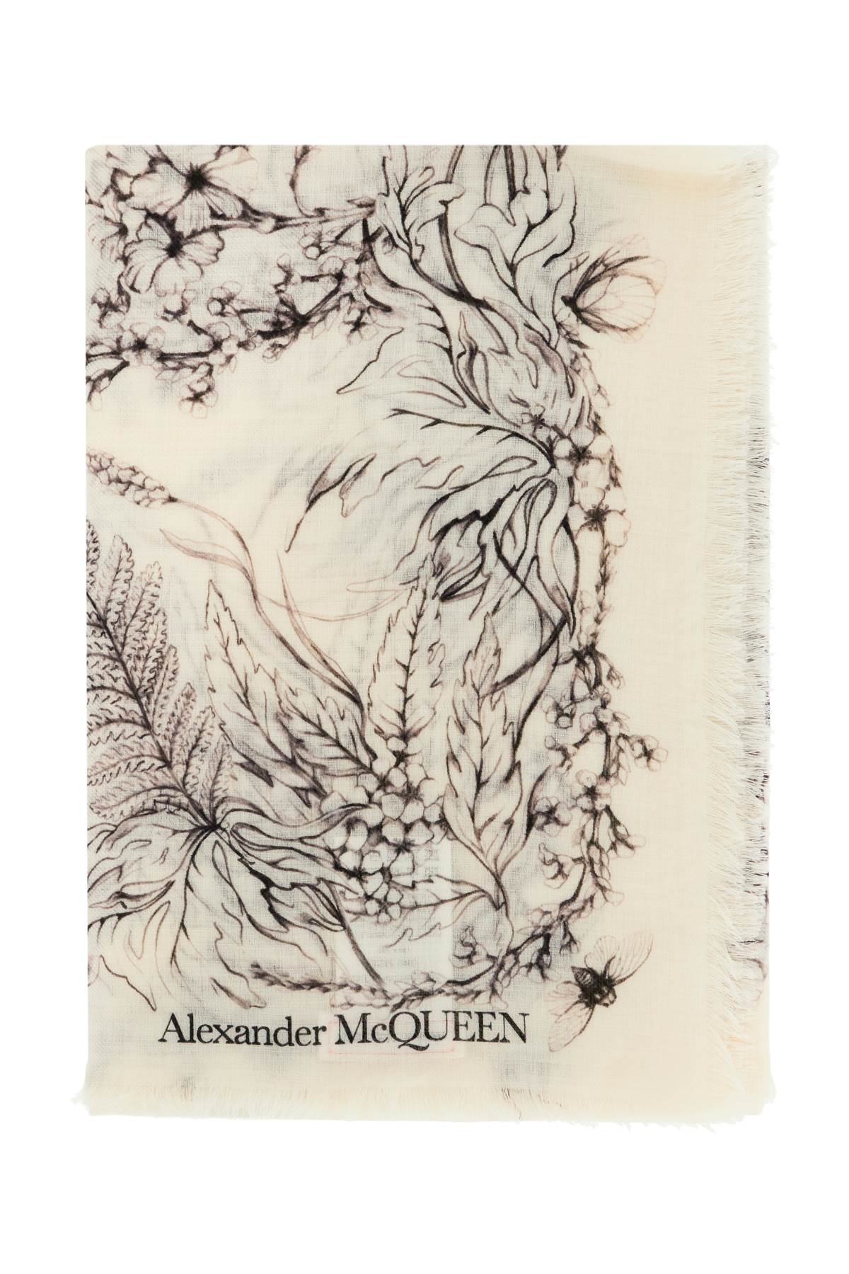 Alexander Mcqueen "wool stole with botanical print"