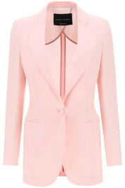 Hebe Studio Single Breasted Blazer In Linen   Pink